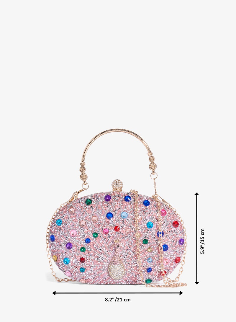 Khizana Jewel Embellished Peacock Statement Clutch - Image 5